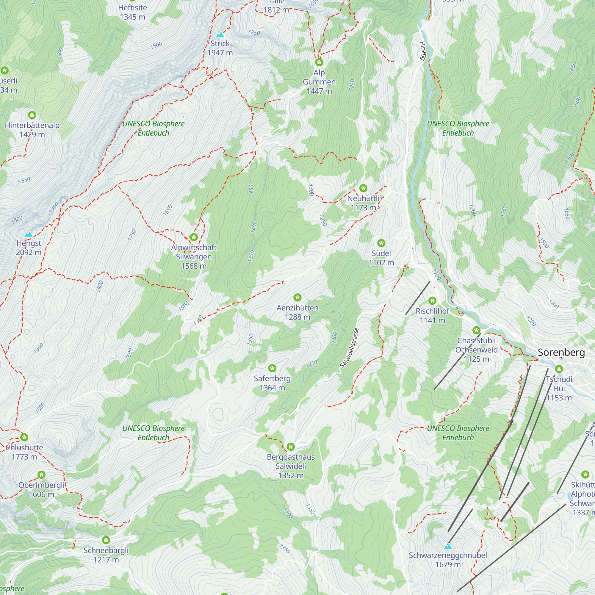 Aenzihütten map