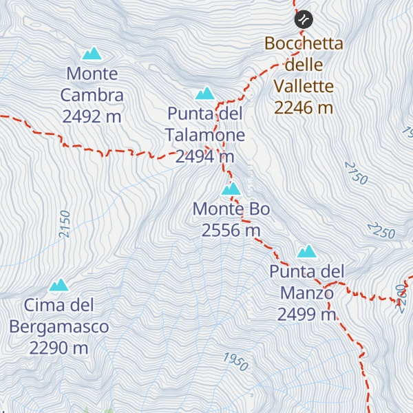 Map of Cresta degli Altari