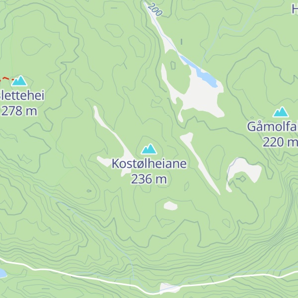 Map of Kostølheiane