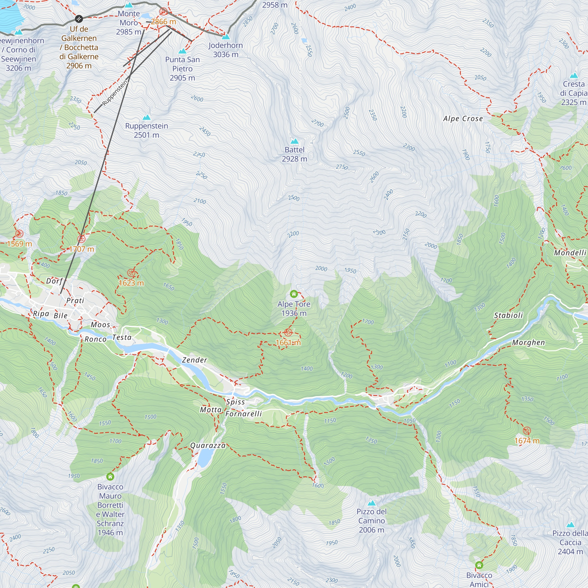 Alpe Tore map