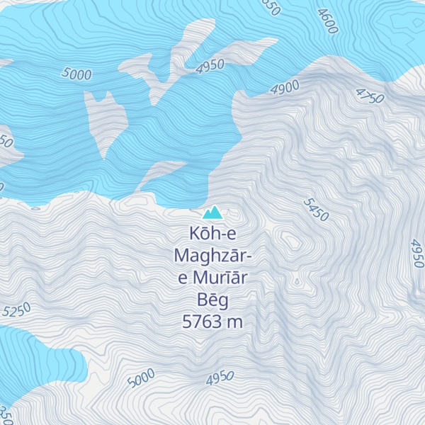 Map of Kōh-e Maghzār-e Murīār Bēg