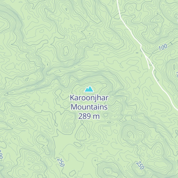 Map of Karoonjhar Mountains