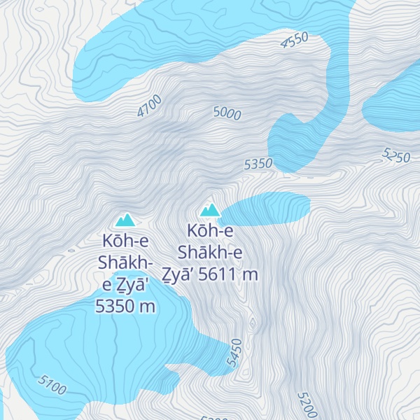 Map of Kōh-e Shākh-e Ẕyā’