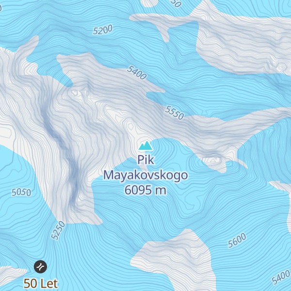 Map of Pik Mayakovskogo