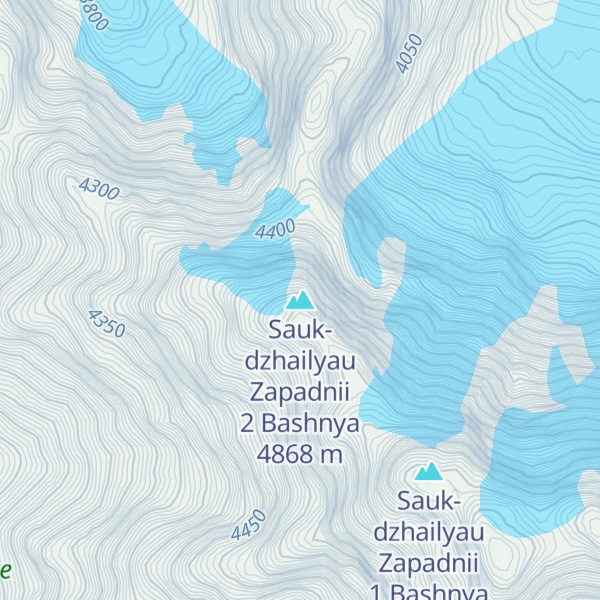 Map of Sauk-dzhailyau Zapadnii 2 Bashnya