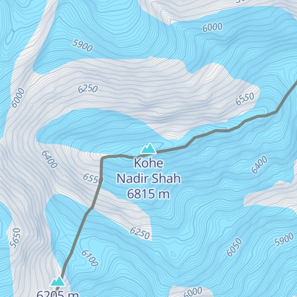 Map of Kohe Nadir Shah