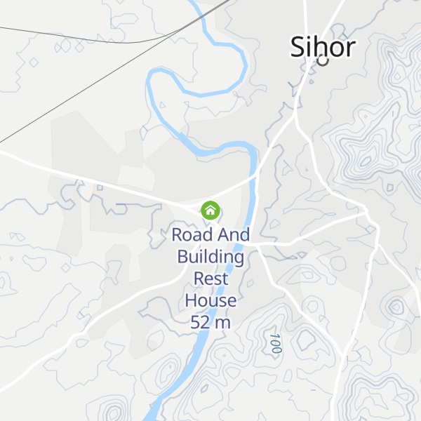 Map of Road And Building Rest House