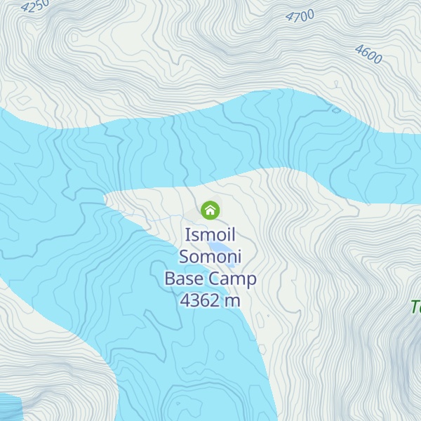 Map of Ismoil Somoni Base Camp