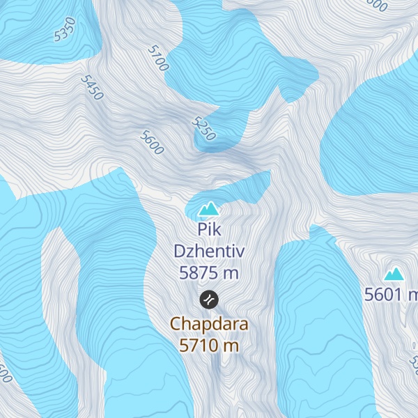 Map of Pik Dzhentiv