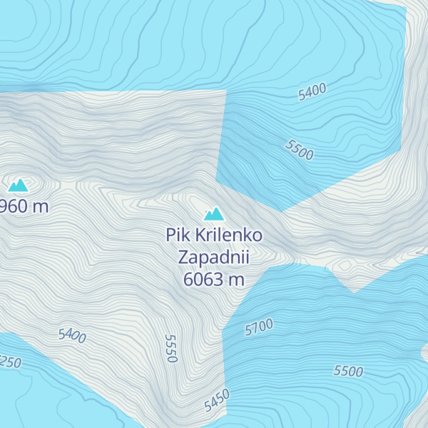 Map of Pik Krilenko Zapadnii