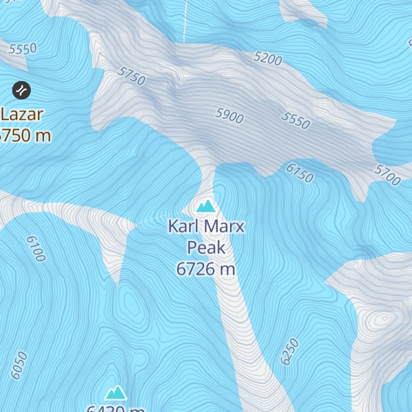 Map of Karl Marx Peak