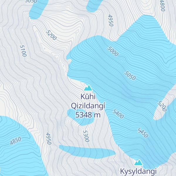 Map of Kŭhi Qizildangí