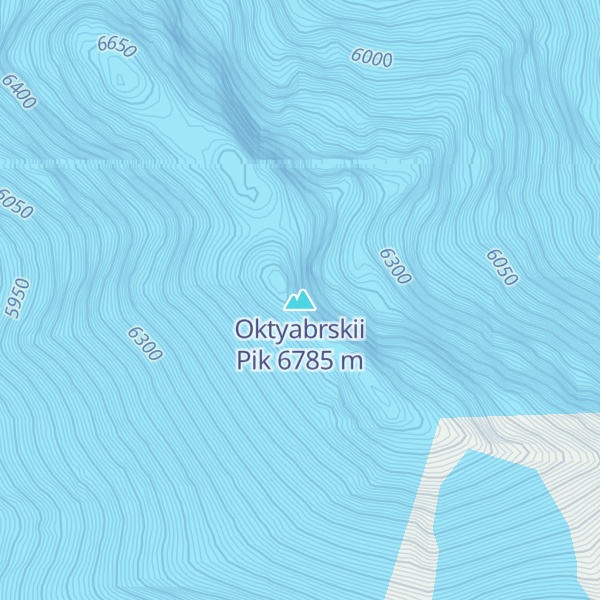 Map of Oktyabrskii Pik