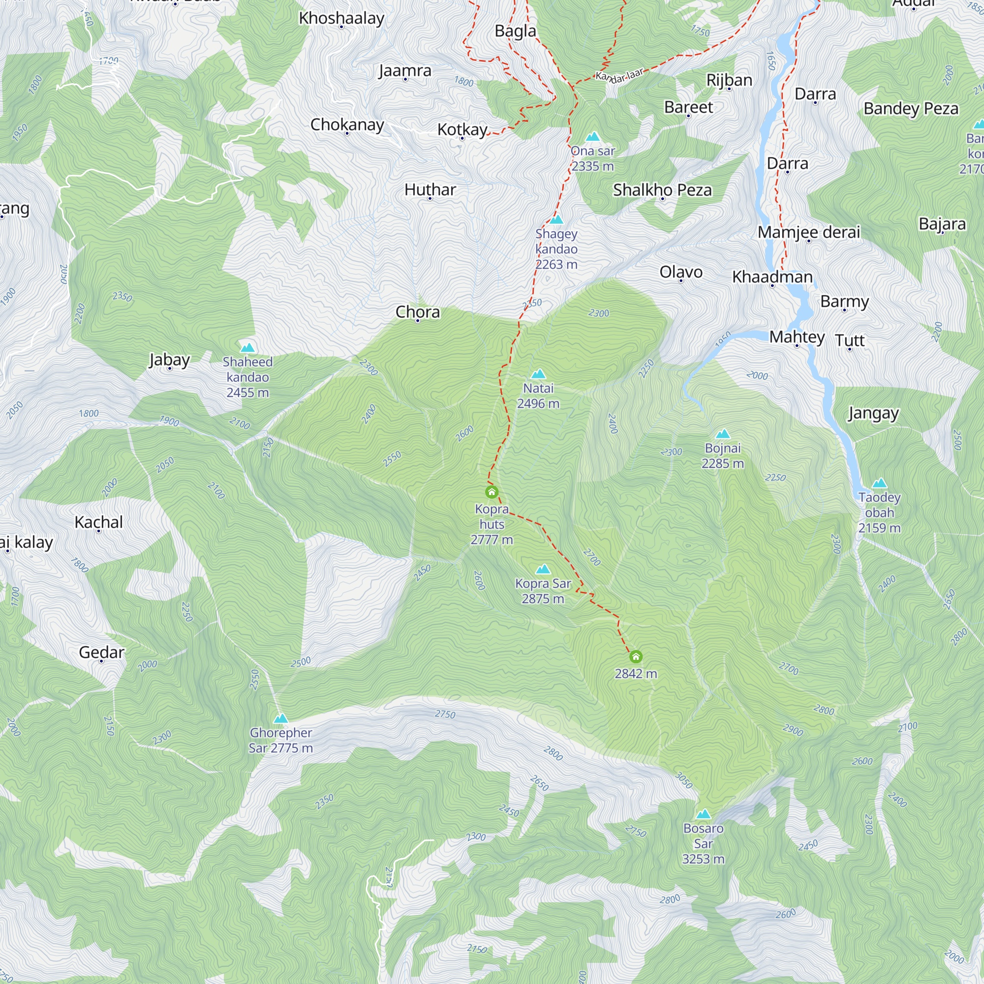 Kopra huts map