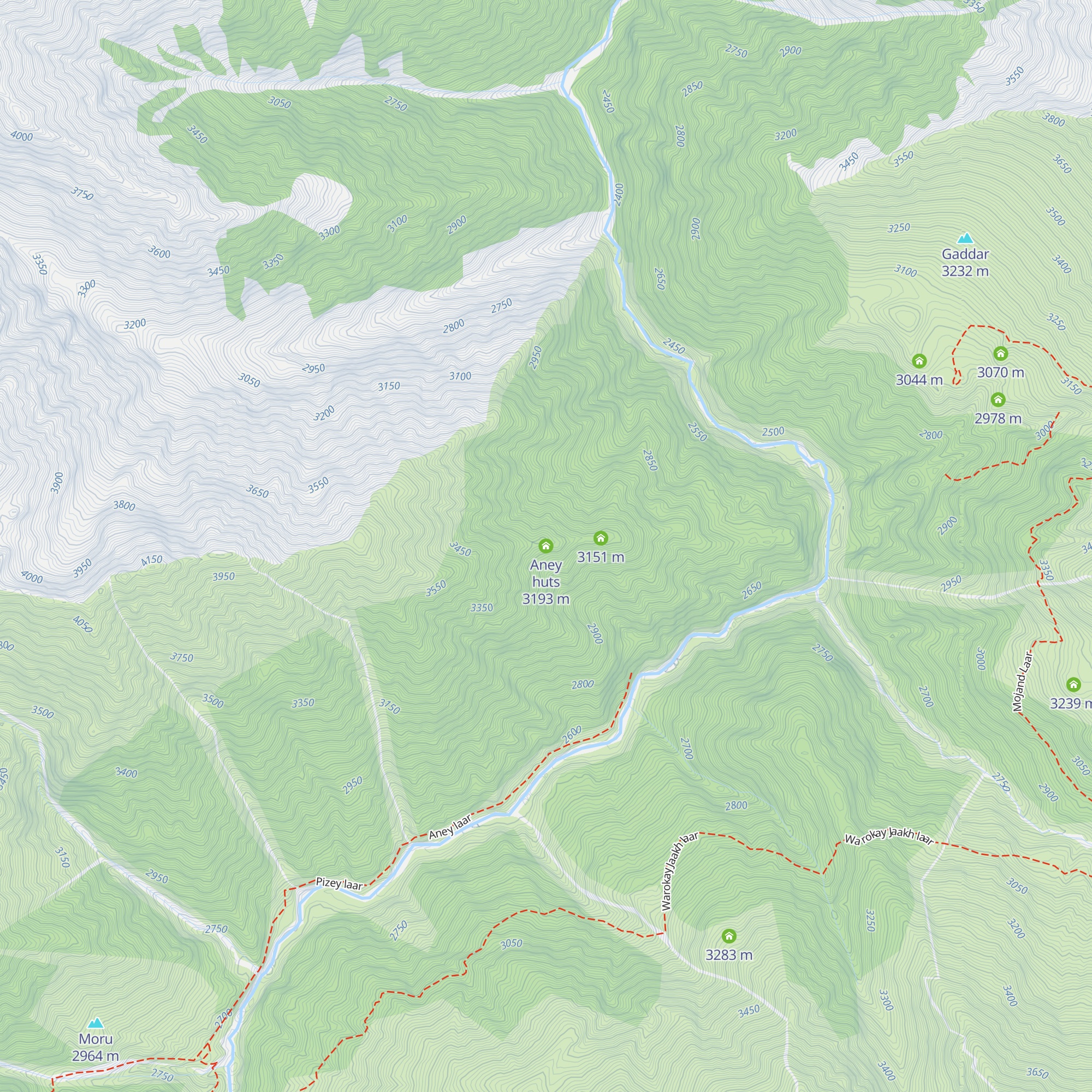 Aney huts map