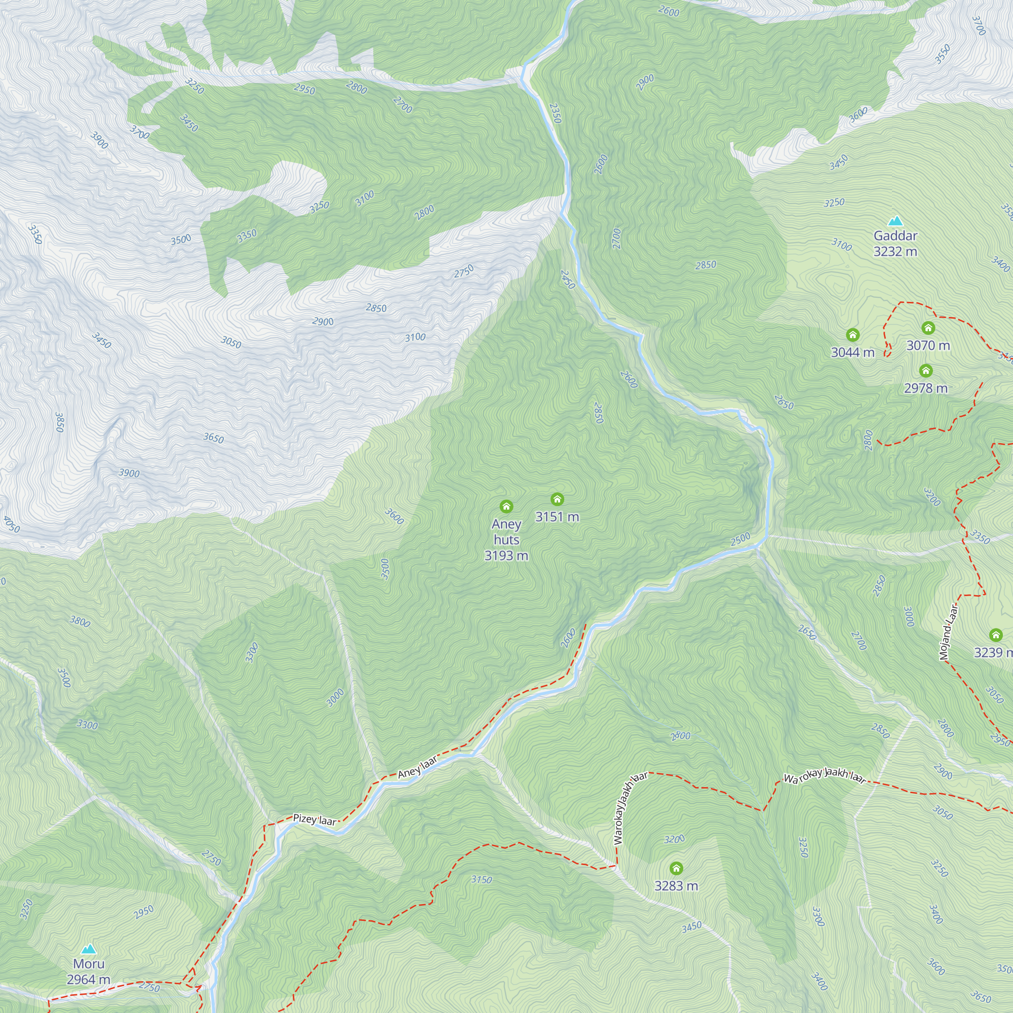Aney huts map