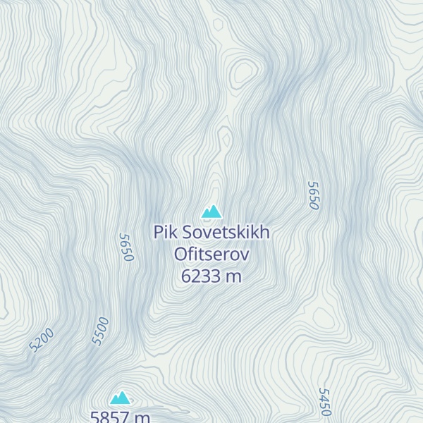 Map of Pik Sovetskikh Ofitserov