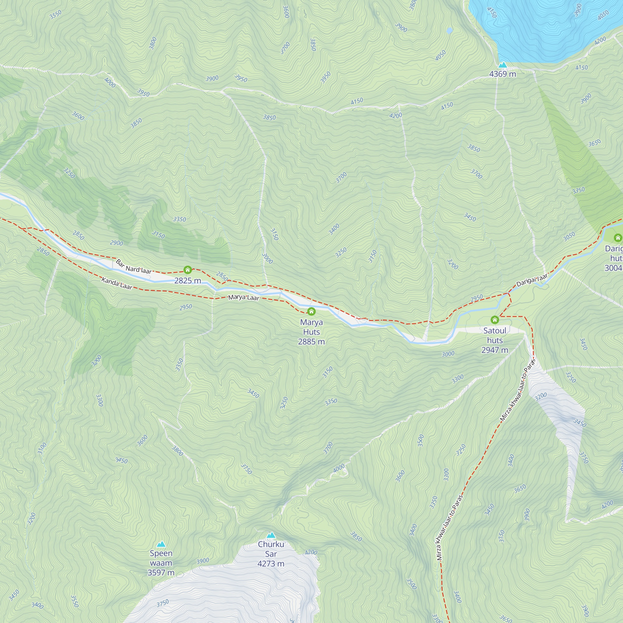 Marya Huts map