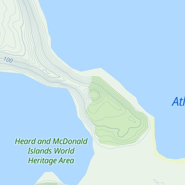 Map of Mount Aubert de la Rue