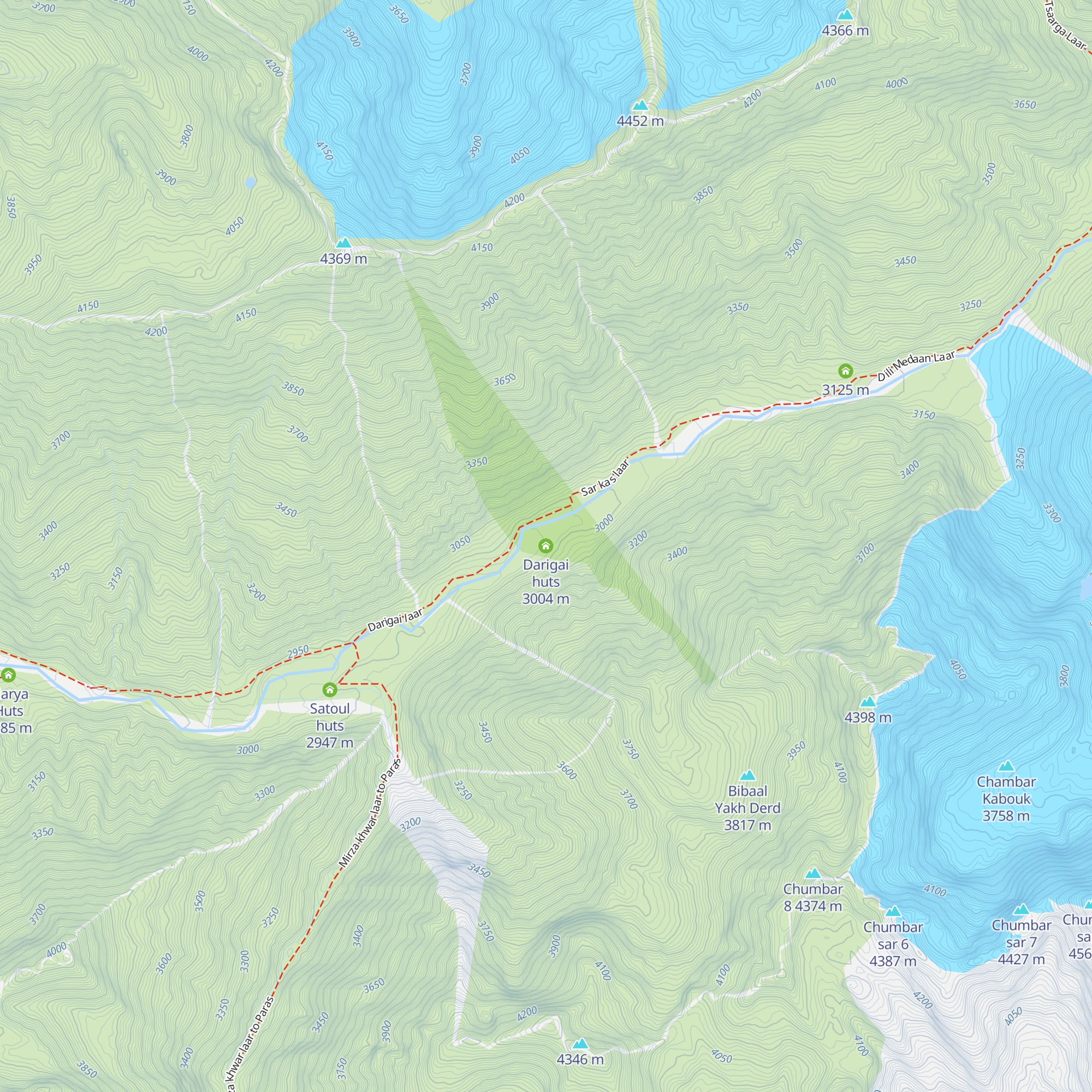 Darigai huts map