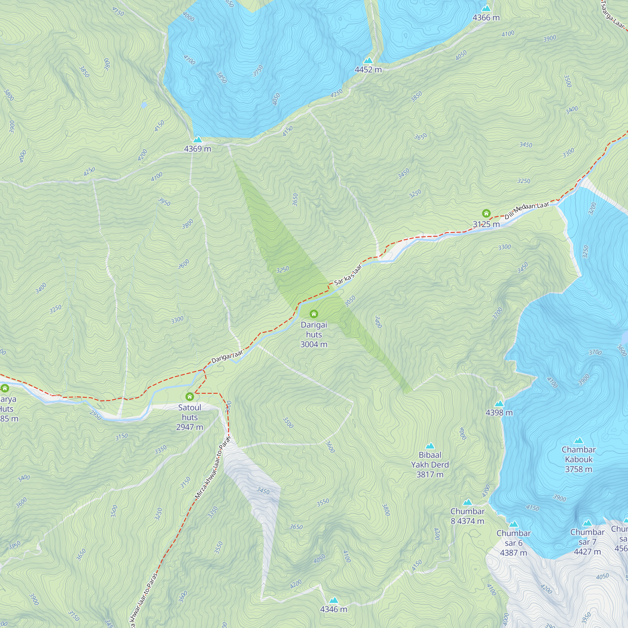 Darigai huts map