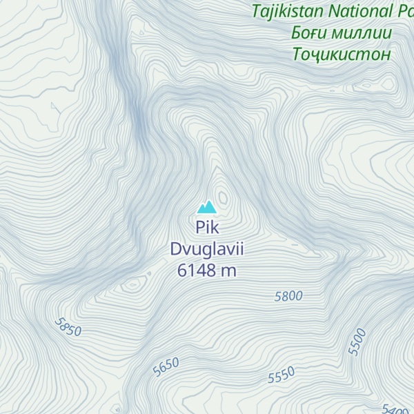 Map of Pik Dvuglavii