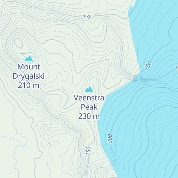 Map of Veenstra Peak