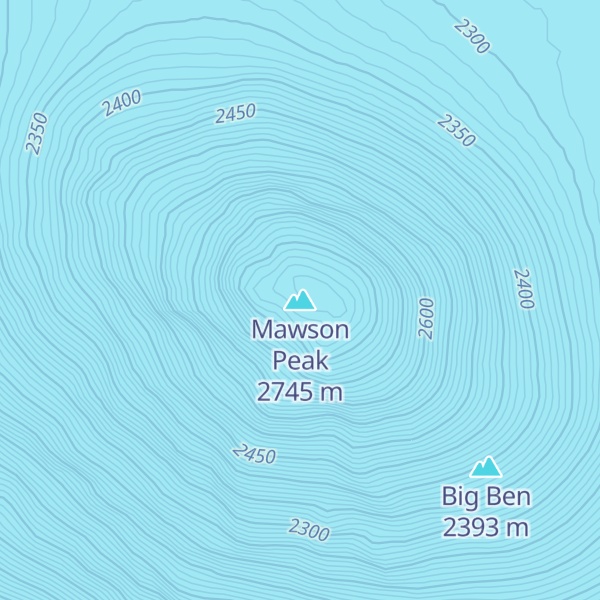 Map of Mawson Peak