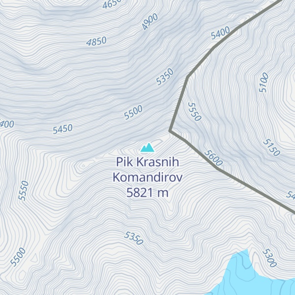 Map of Pik Krasnih Komandirov