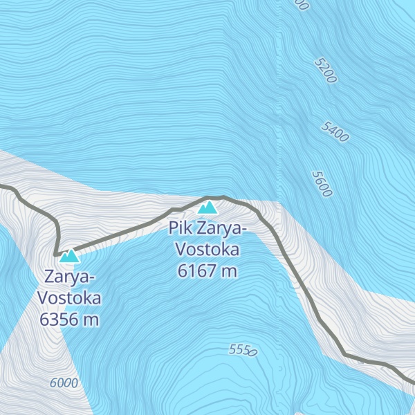 Map of Pik Zarya-Vostoka