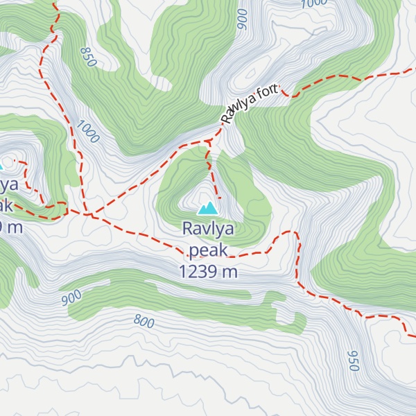 Map of Ravlya peak