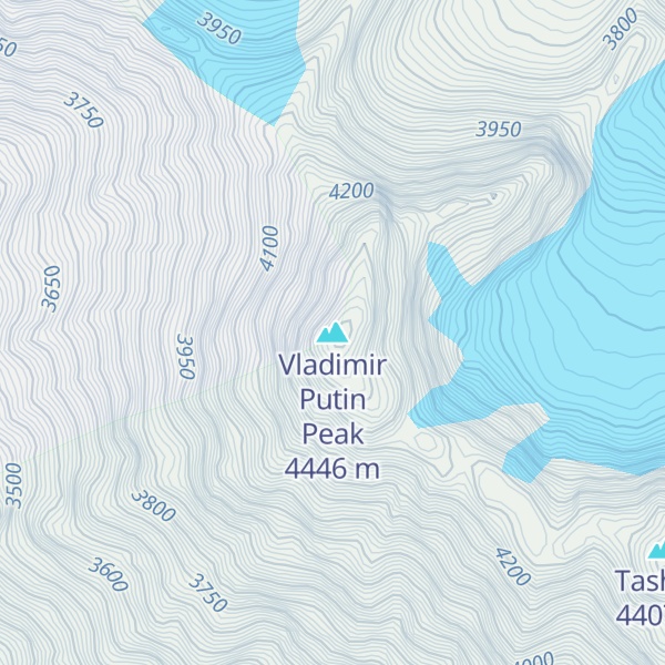 Map of Vladimir Putin Peak