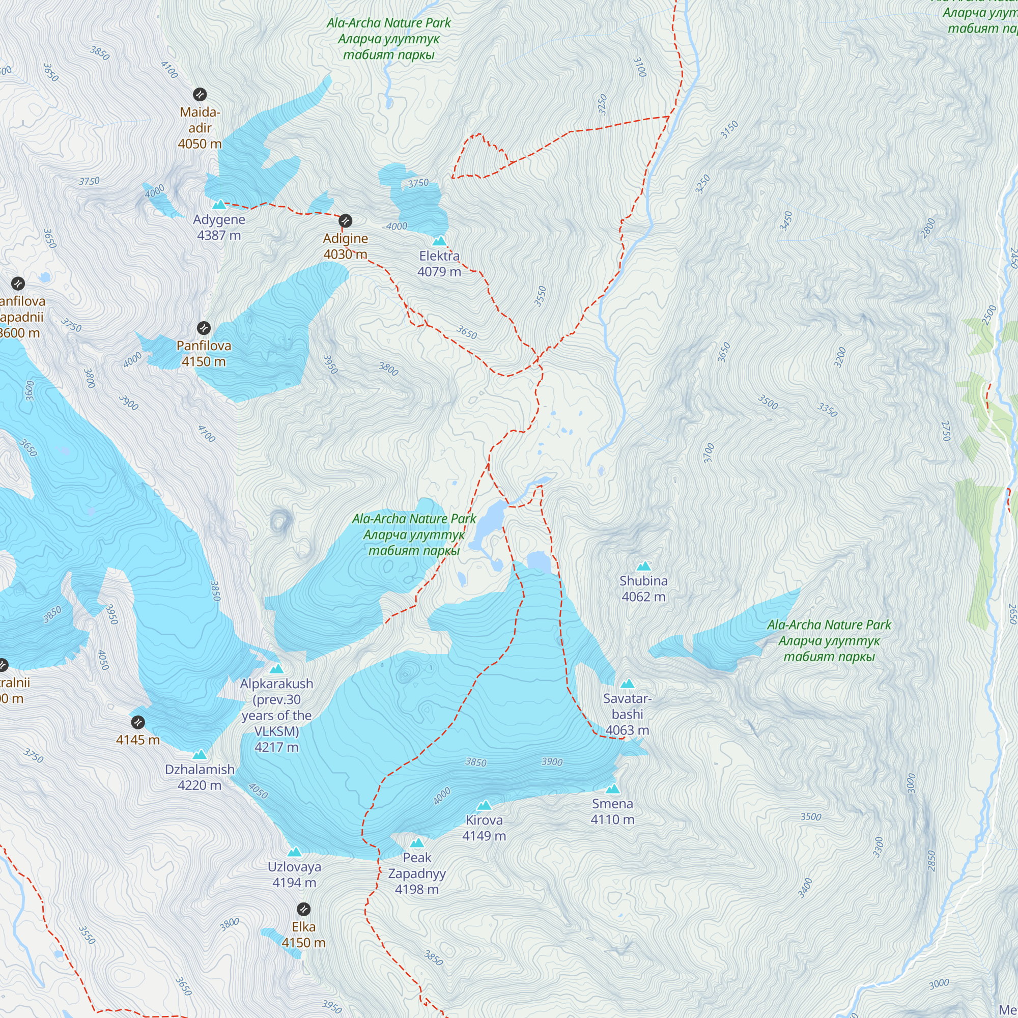 Hizhina Glyaciologov map
