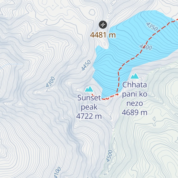 Map of Sunset peak