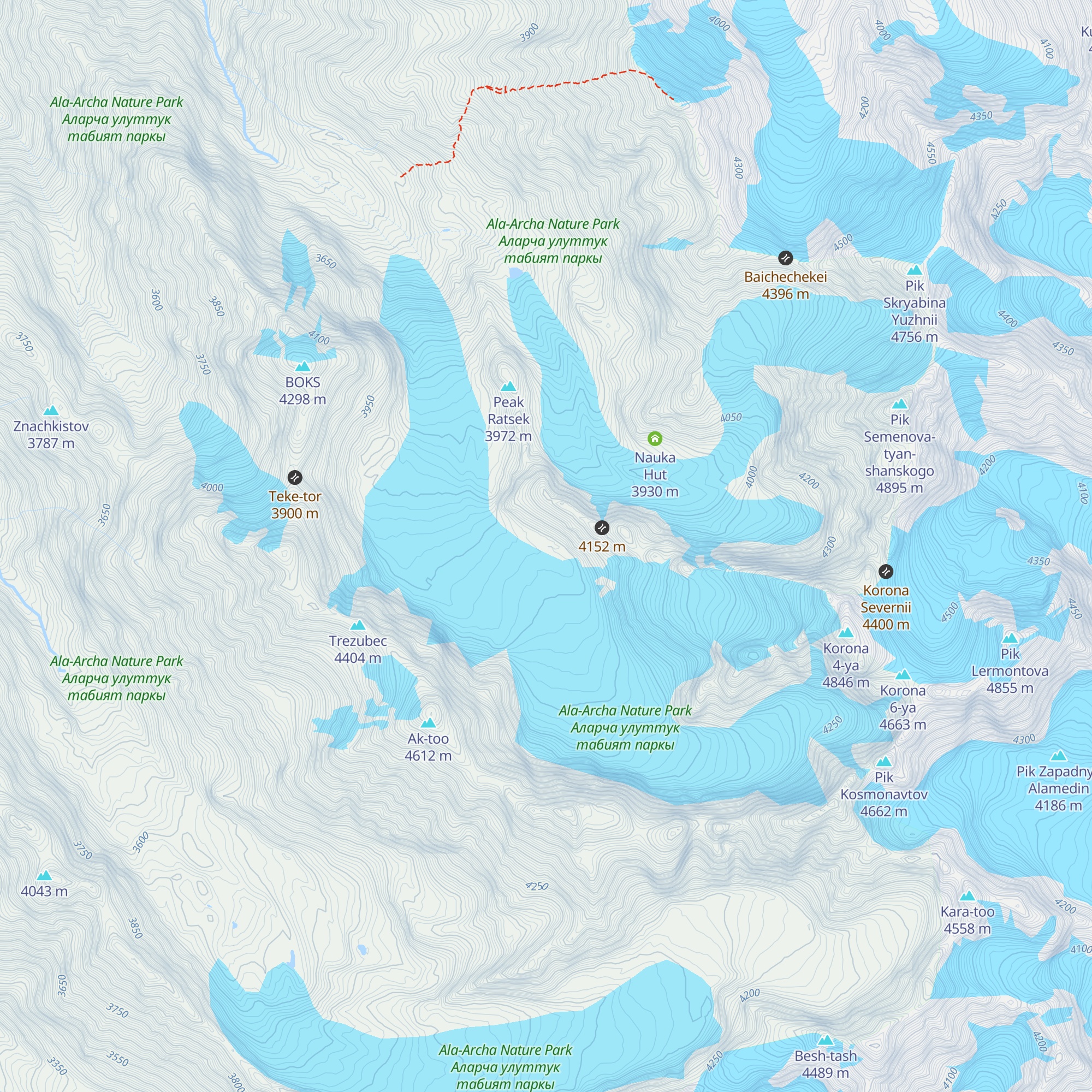 Korona Hut map