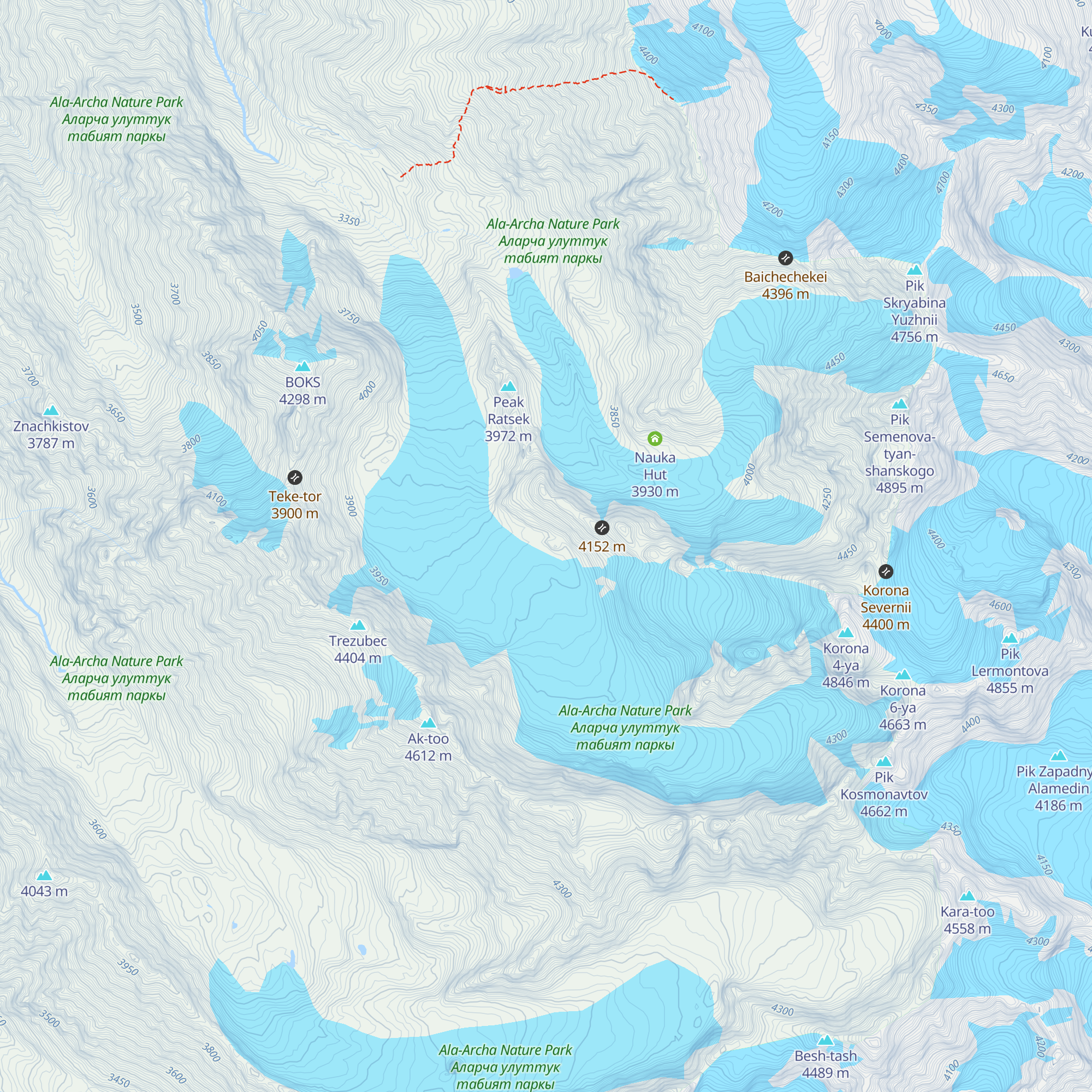 Korona Hut map