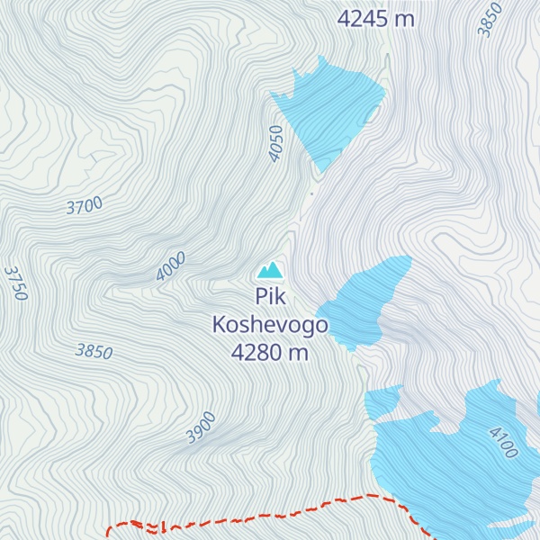 Map of Pik Koshevogo