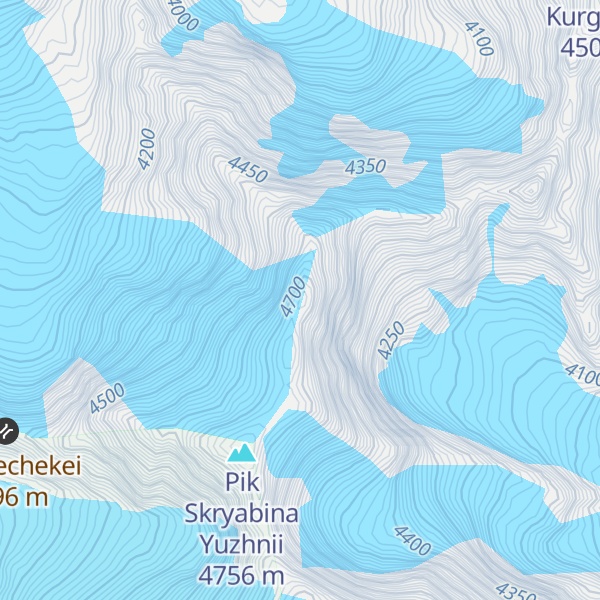 Map of Pik Skryabina Severnii