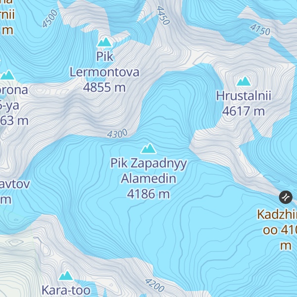 Map of Pik Zapadnyy Alamedin