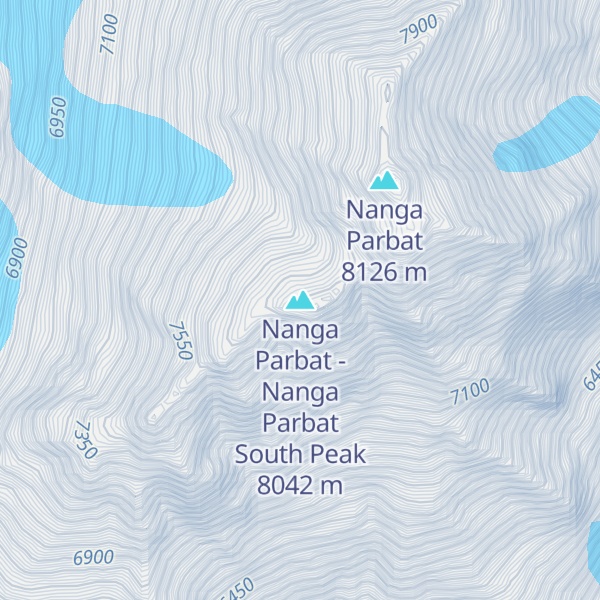 Map of Nanga Parbat - Nanga Parbat South Peak