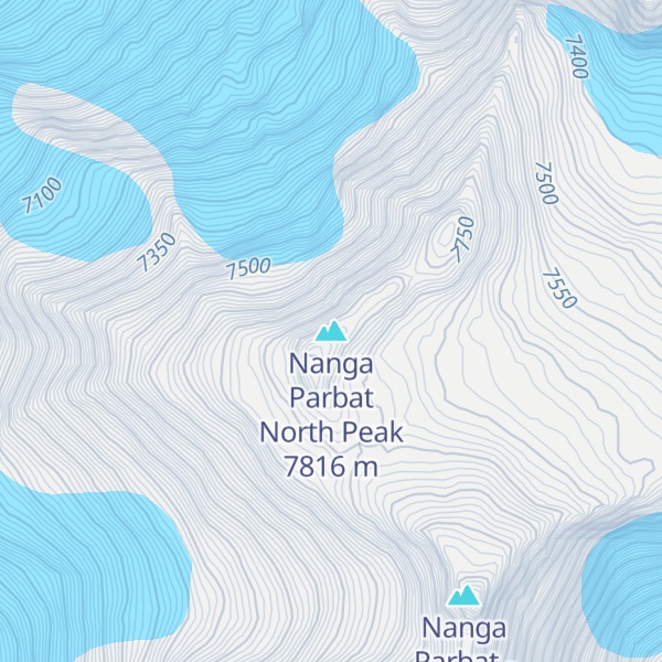 Map of Nanga Parbat North Peak