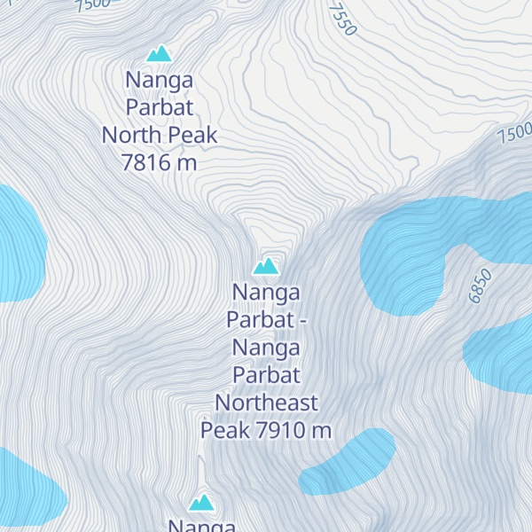 Map of Nanga Parbat - Nanga Parbat Northeast Peak