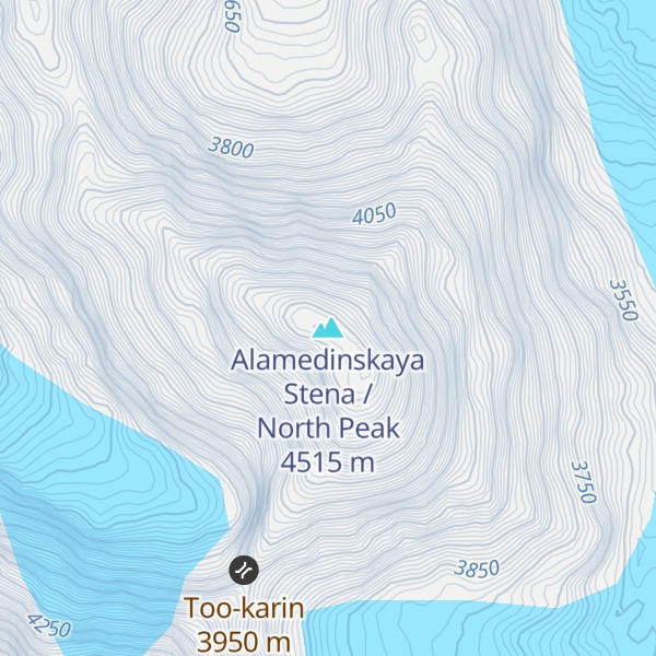 Map of Alamedinskaya Stena / North Peak