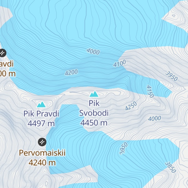 Map of Pik Svobodi