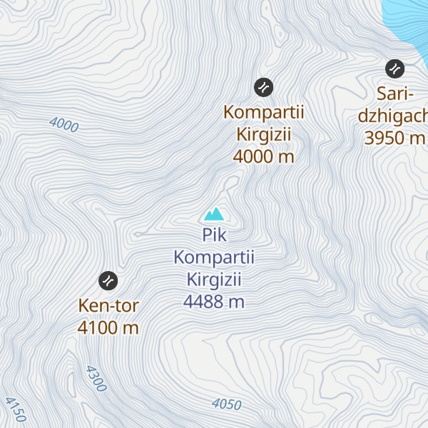 Map of Pik Kompartii Kirgizii