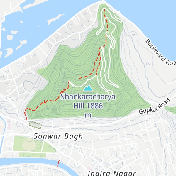 Map of Shankaracharya Hill