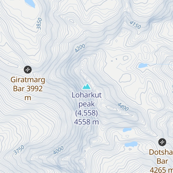Map of Loharkut peak (4,558)