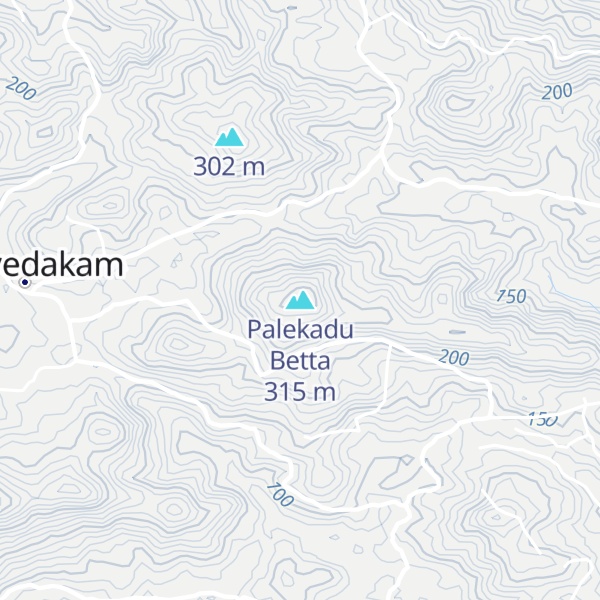 Map of Palekadu Betta