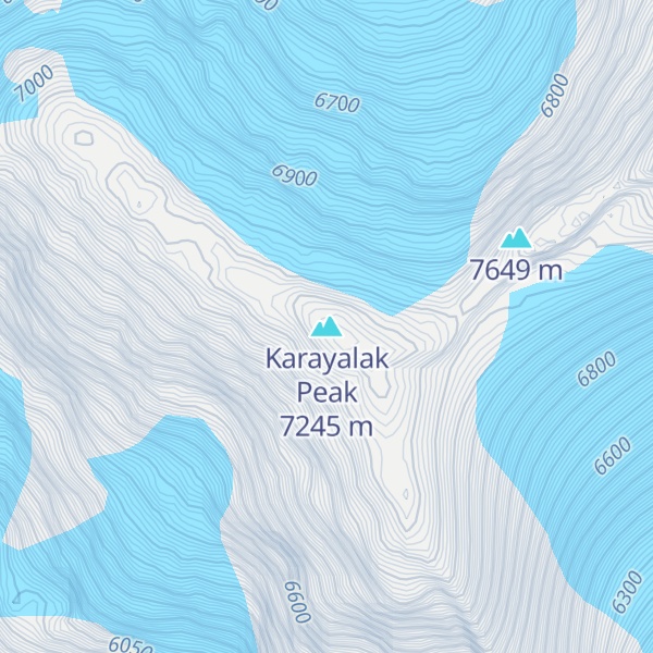 Map of Karayalak Peak