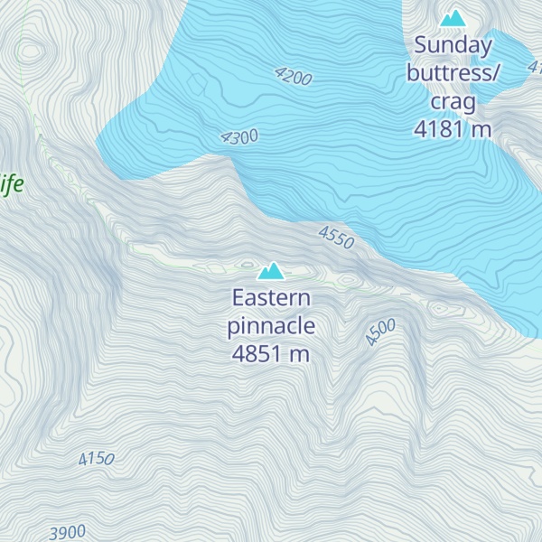Map of Eastern pinnacle